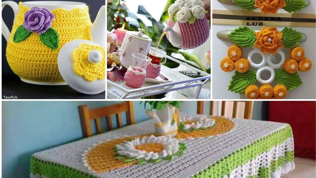 كروشي لوازم المطبخ بشتى الأشكال والانواع