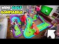 Mini golf gonfiabile gigante in casa della famiglia gbr