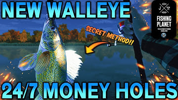 *NEW* WALLEYE MONEY AND XP HOLES (24/7 Hack) in Emerald Lake Fishing Planet