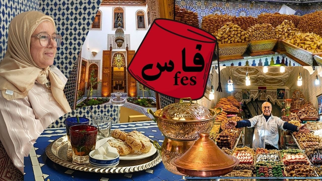 ليلة في رياض فاس وسط المدينة القديمة 🇲🇦 وتقديت طعام و أواني النحاس 😍 تتمة الجزء التاني 👉