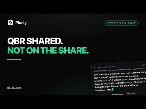 Pluely Screen Share Test: Customer QBR With Deck Shared — Undetectable AI Never Shows (Proof)