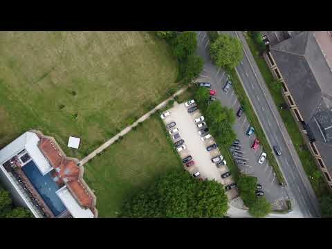 Flying over the Thames Lido and an overview of Reading, UK