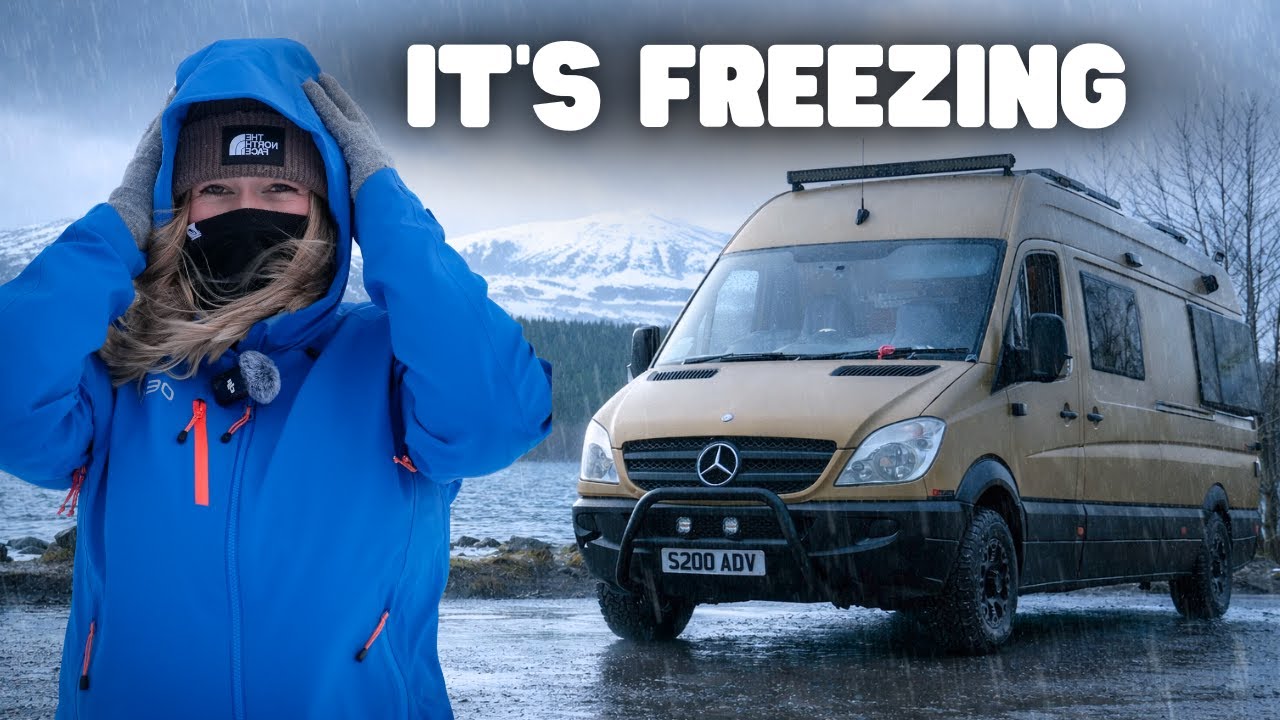 ЗИМНИЙ КЕМПИНГ В АВТОДОМЕ ВО ВРЕМЯ ШТОРМА | Шотландское нагорье