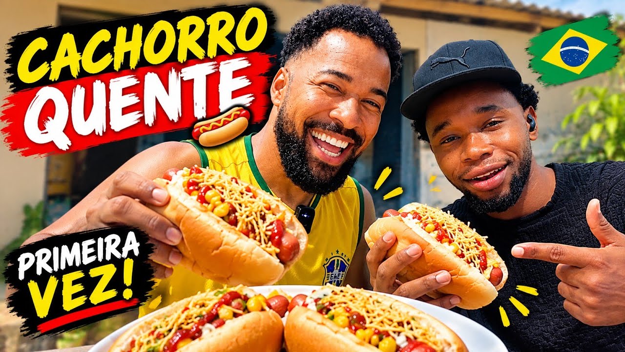 AMIGO BRASILEIRO preparou CACHORRO-QUENTE na minha CASA… E todos provamos pela 1ª VEZ! 🌭🔥