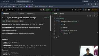 Split a String in Balanced Strings | LeetCode 1221 | Easy C++ Solution 🚀
