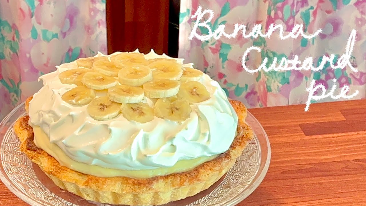 [SUB] 바나나 커스타드 타르트(꿀맛탱_투머치 베이킹) Banana Custard Pie 너무 맛있어서 주인장은 눈물을 머금은 맛. 열심히 만들었는데 썰다가 그만...