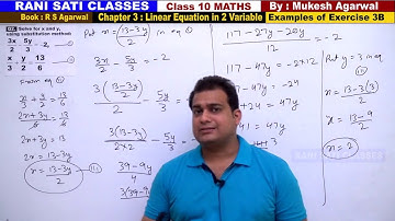 Class 10 Maths (Ex 3B Example-02) Linear Equation in 2 Variable (RS Aggarwal 2020)
