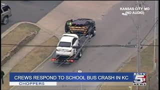 Crews respond to school bus crash in SE Kansas City