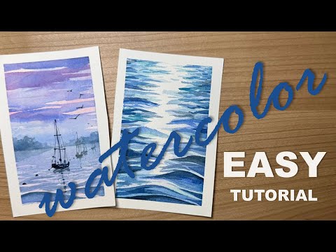 Sea in Watercolors 🎨 Easy Art Tutorial for Beginners