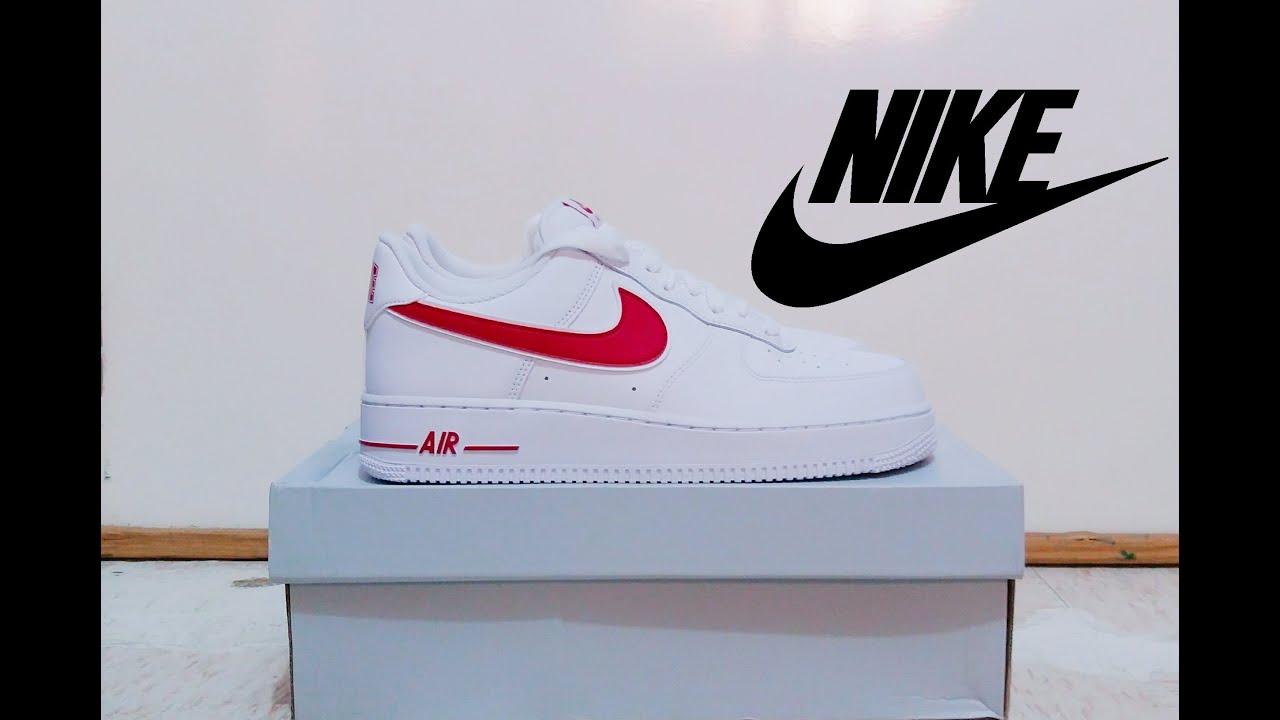 Nike Air Force 1 palomita roja, Nike Air Force 1 red swosh