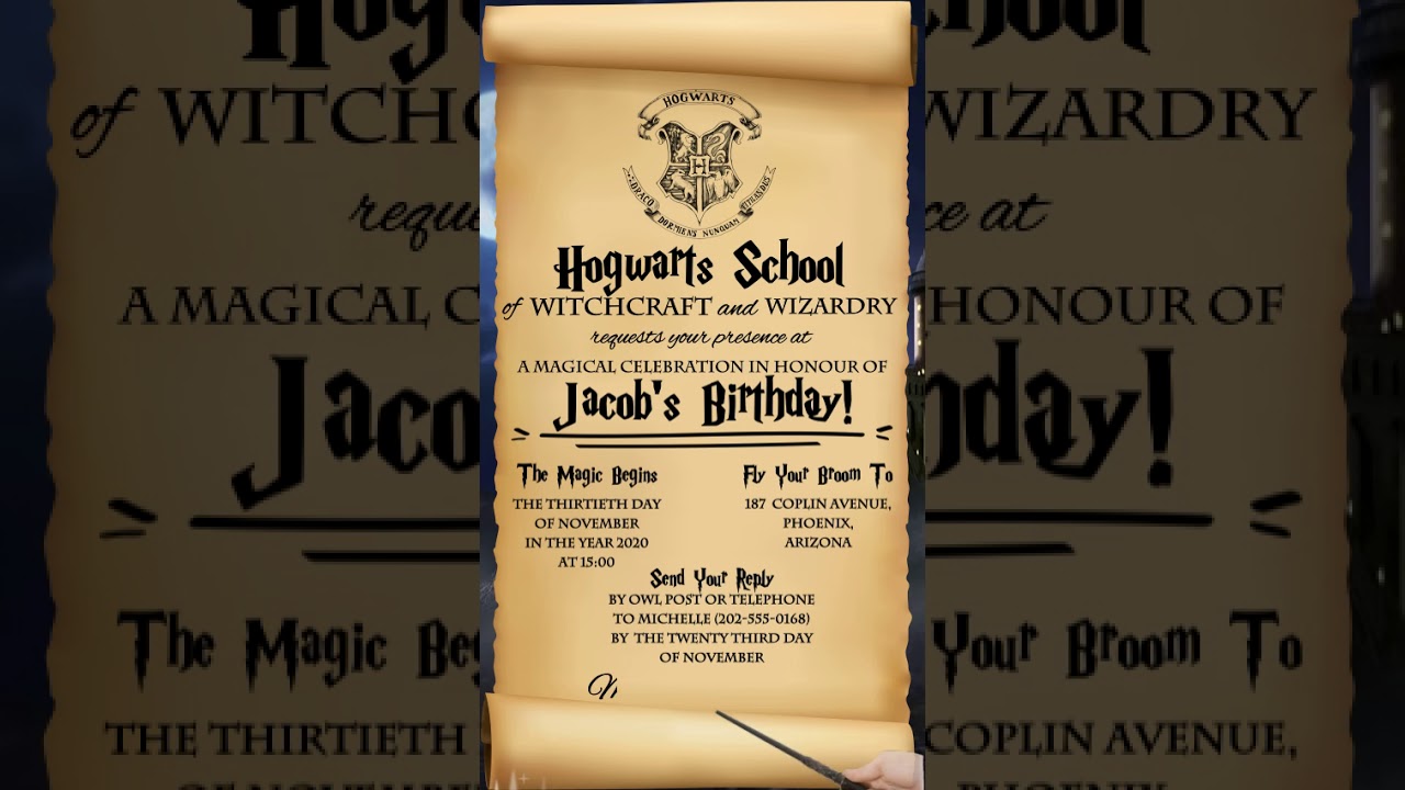 Harry Potter Birthday Party Video Invitation - Payhip