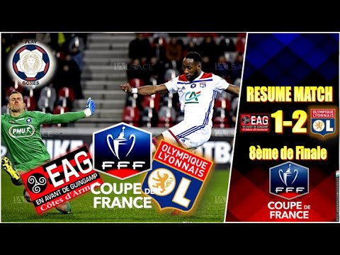 Guingamp Lyon 1 2 Resume Francais Highlights All Goals 8eme De Finale Coupe De France Youtube