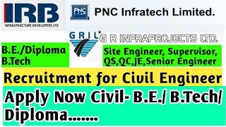 Job Apply -PNC Infratech, Gr Construction and More Company Vacancies