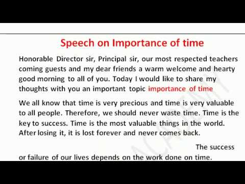 speech on topic importance of time