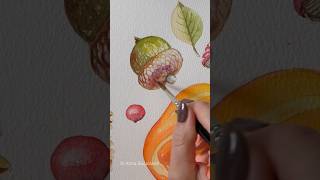 Tiny Watercolor Acorn 🍁 Details