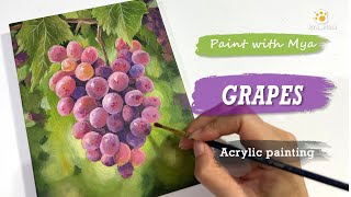 How to paint Grapes /Step by Step/ Acrylic Painting #066