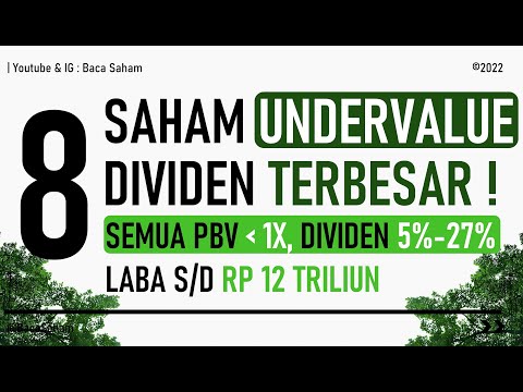 8 Saham Undervalue & Bagus, Dividen Terbesar !