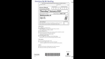 Edexcel - iGCSE - Mathematics A - January 2021 - Paper 1HR - Solutions By Mr Harding