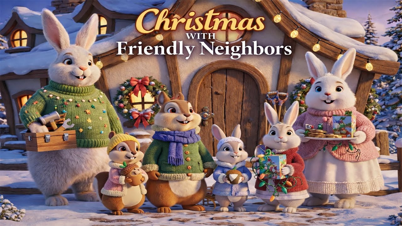 Love Family Chipmunk | Christmas with Friendly Neighbors 🎄 |  Learning Story | Sharing & Kindness