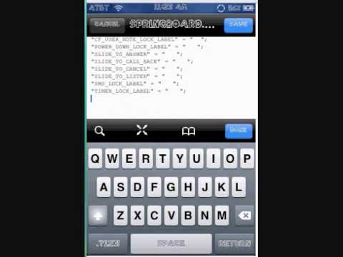 How to change the slide to unlock text on ipod touch or iphone - YouTube