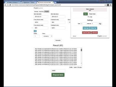 FlightScanner chrome extension: Tutorial