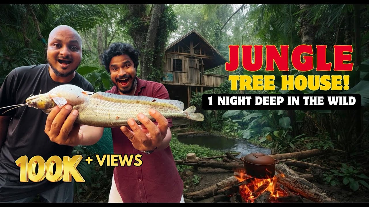 1 Night JUNGLE SURVIVAL CAMPING in a DIY Treehouse! (Cast Net Fishing) @TRIPTHEWILD 