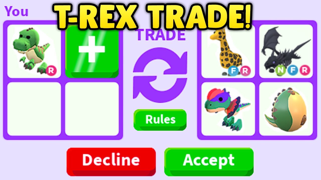 I Traded My New T Rex Adopt Me Roblox Trading Proof Youtube