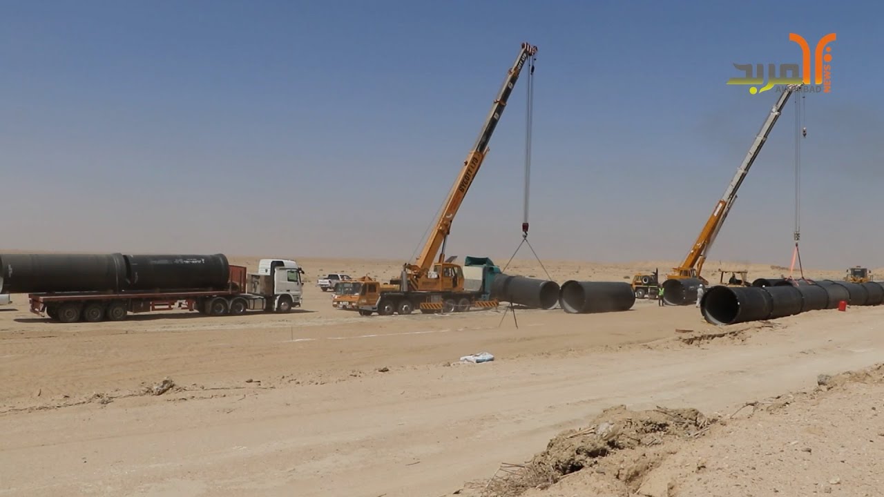 وزارة الموارد المائية : تقدم نسب الإنجاز في مشروع ماء البصرة الانبوبي