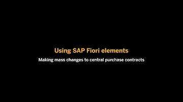 Using SAP Fiori elements: Making Mass Changes to Central Purchase Contracts