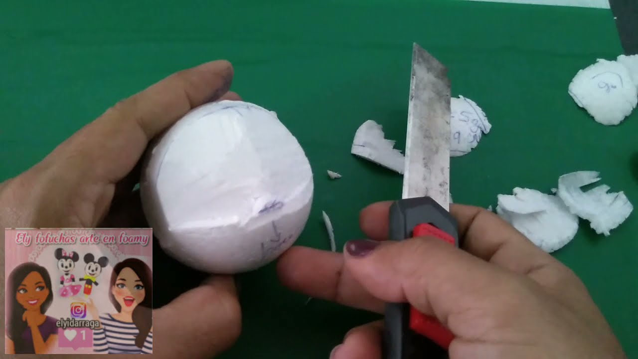 COMO TALLAR CARAS PARA FOFUCHAS. BOLAS DE ICOPOR/TELGOPOR/UNICEL/POREXPAN.