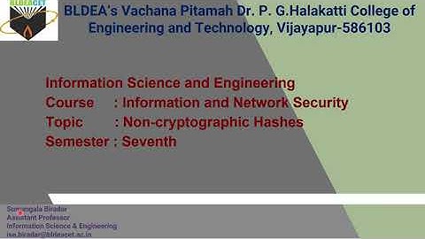 INS  Module 2:  Non_Cryptographic Hashes
