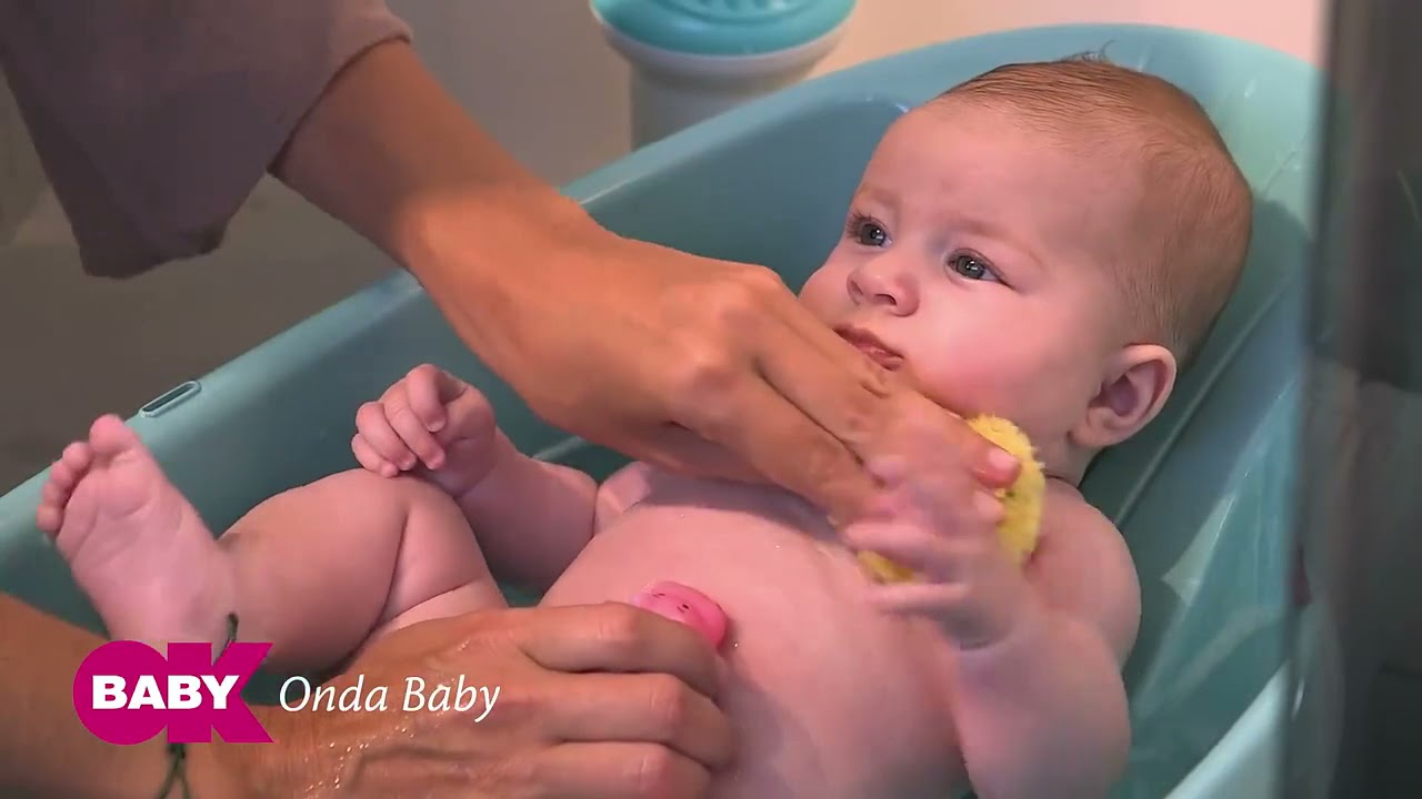 Bañera Bebé Cubeta ergonómica Onda Baby Rosa con respaldo Ok Baby