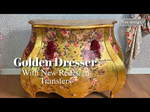 Luxury on a Budget ✨ Gilded Floral Furniture Makeover (Gold Leaf + Transfer)#redesignwithprima
