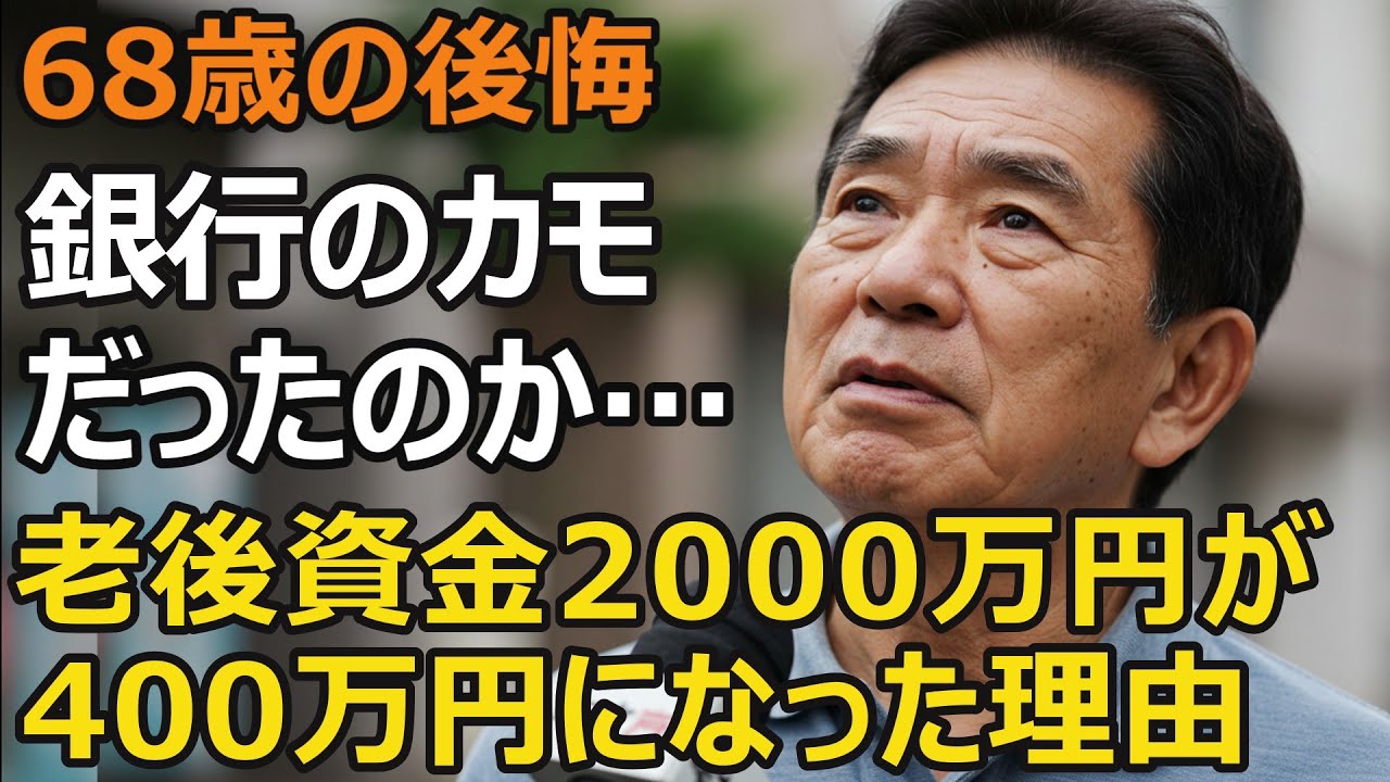 68歳男性、年金月17万円、退職金2000万円が400万円に…信頼していた銀行員に裏切られ老後資金の80%が消失「リスクの少ない金融商品」の罠