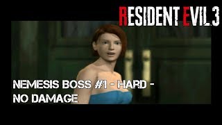 Resident Evil 3: Nemesis - Nemesis Boss Fight #1 Hard + No Damage [First Encounter]