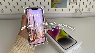  iphone 14 starlight (128gb) aesthetic unboxing,accessories & camera test✨