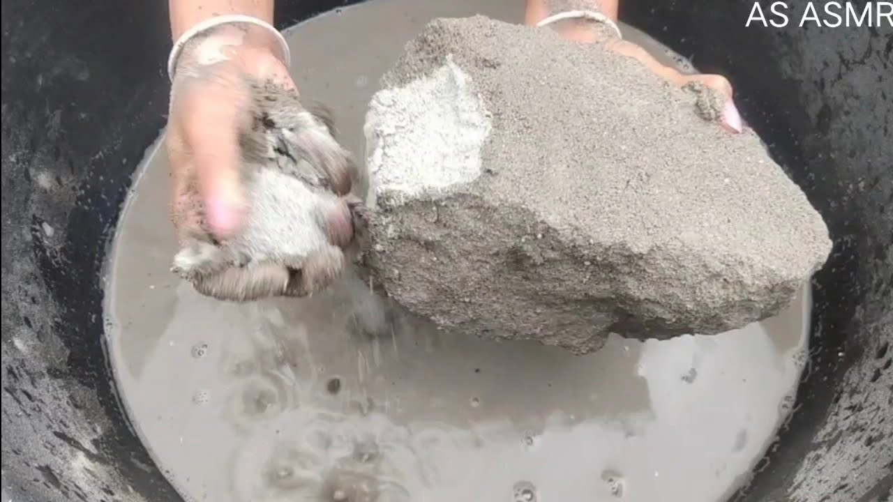 Asmr - Super soft dusty big chunks sand cement water 💦crumbling HBD Sania & Suman🎂