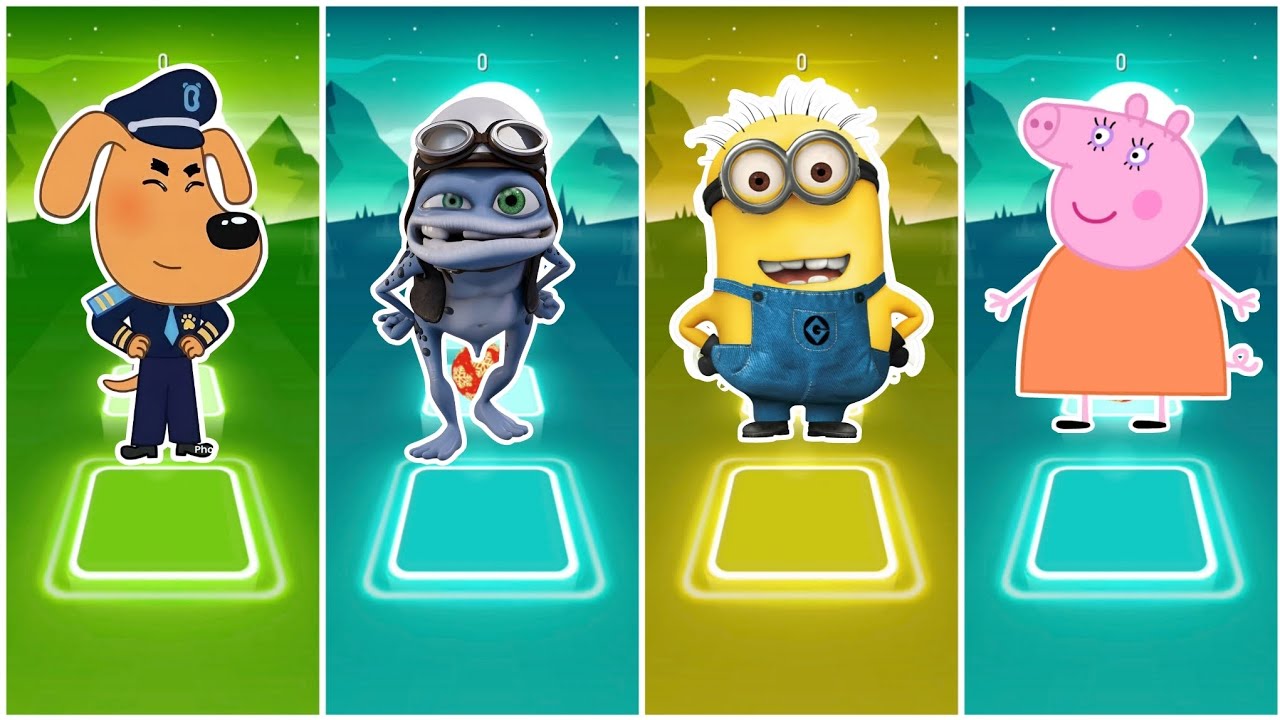 Sheriff Labrador Vs Crazy Frog Vs Minions Vs Peppa Pig || Tiles Hop EDM Rush🎶