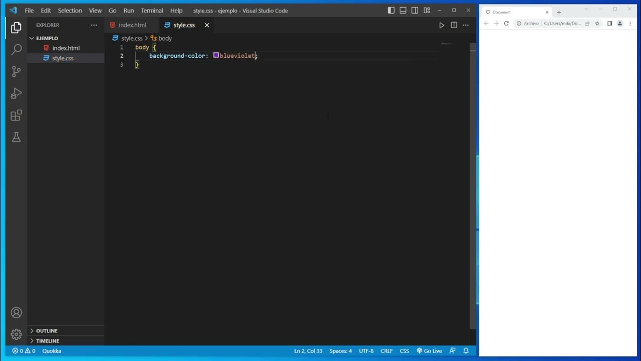 como CREAR una HOJA de ESTILOS CSS en VISUAL STUDIO CODE 🚀 - YouTube