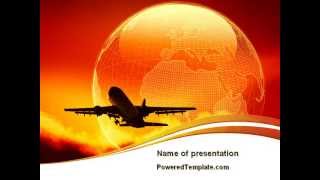 Plane Take Off PowerPoint Template by PoweredTemplate.com