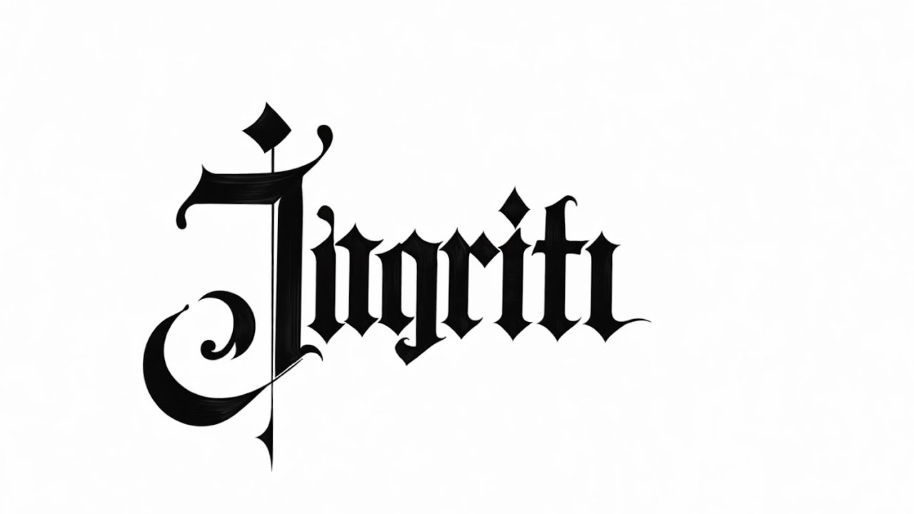 How to write jagriti name calligraphy step by step