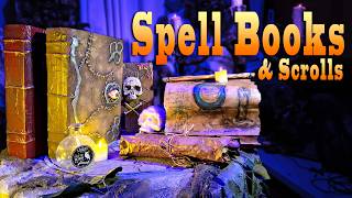 DIY Spell Books & Ancient Scrolls | Cheap Halloween Props from Cardboard
