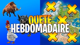 CHASSER DIFFERENTS TYPES D'ANIMAUX SAUVAGES EMPLACEMENTS QUETE HEBDOMADAIRE SEMAINE 1 FORTNITE 3 screenshot 2
