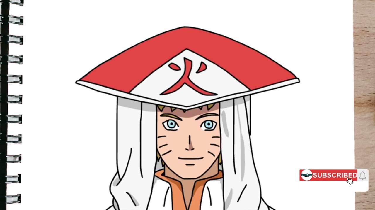 Como desenhar Hatake Kakashi passo a passo fácil - Naruto Hokage