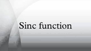 Sinc function