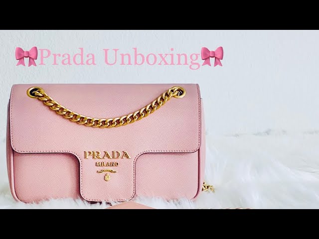 Prada 1BD193 Pattina Saffiano Shoulder Bag Cipria 