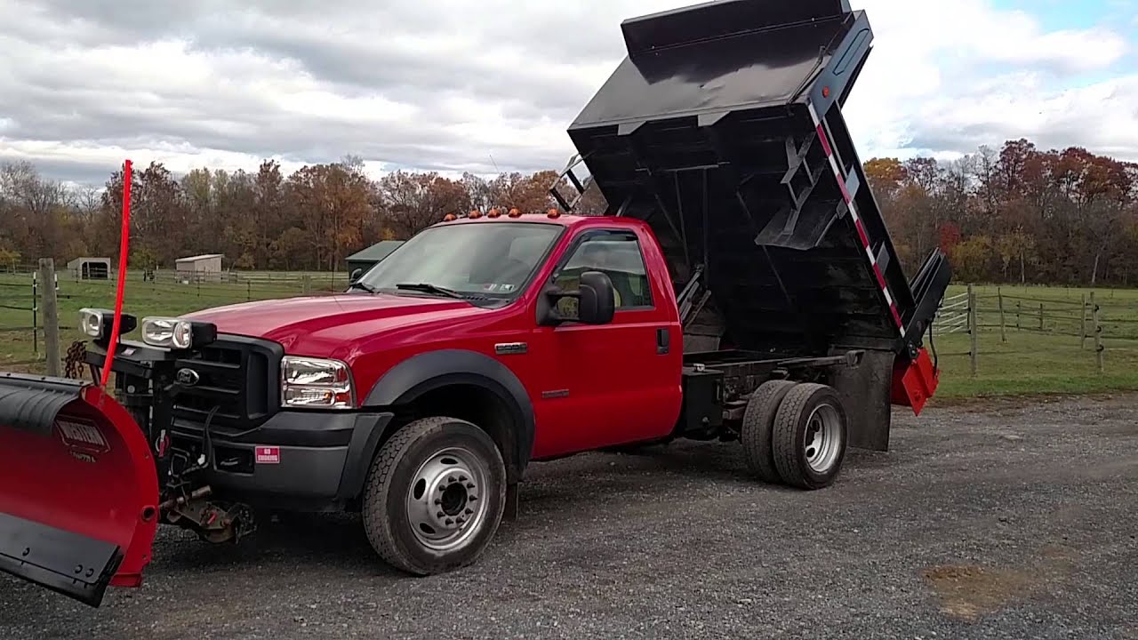 SOLD Ford F550 with dump snow plow salt spreader YouTube
