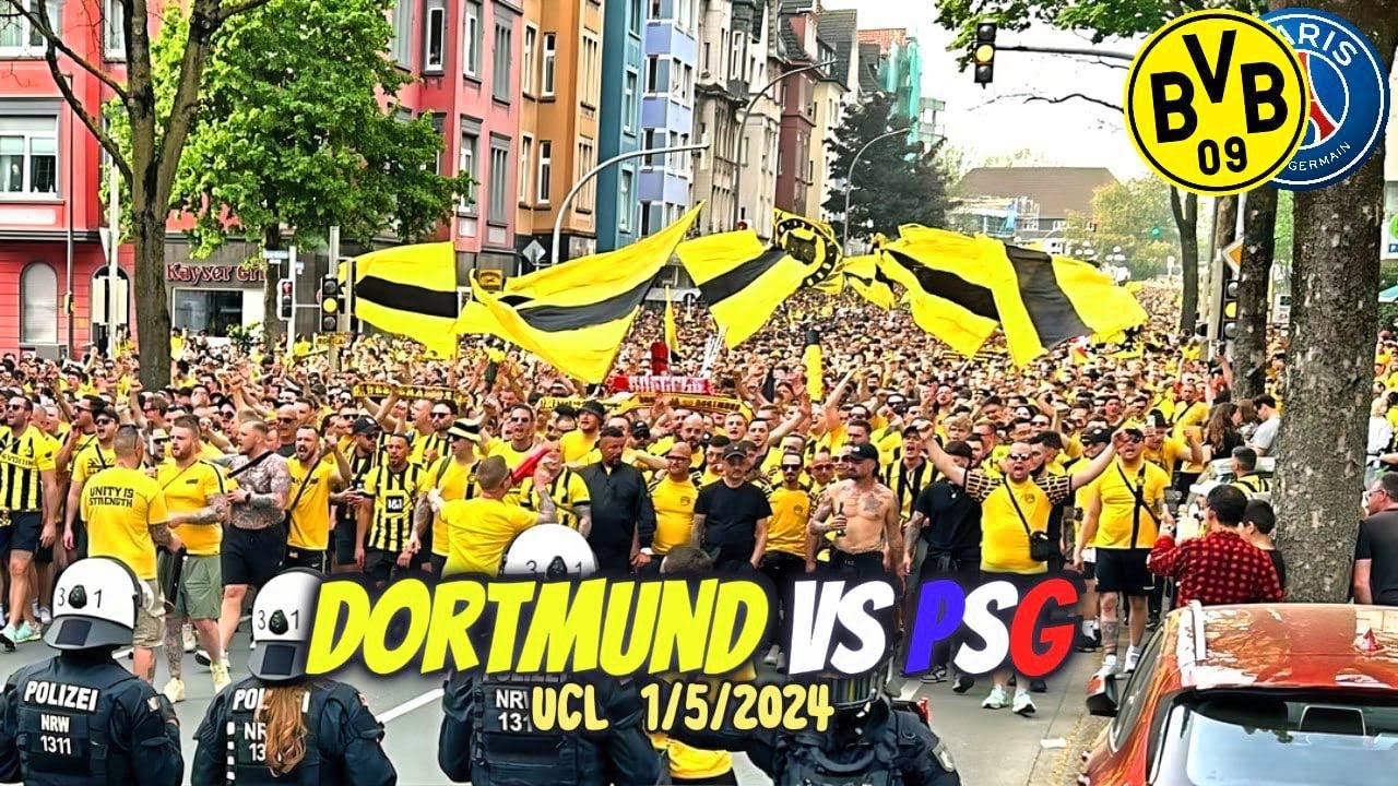 BVB-Gigantischer Fanmarsch | Dortmund vs PSG 1/5/2024 UCL