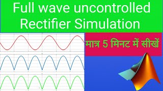 Single Phase Full Wave Uncontrolled Rectifier MATLAB Simulink with R Load