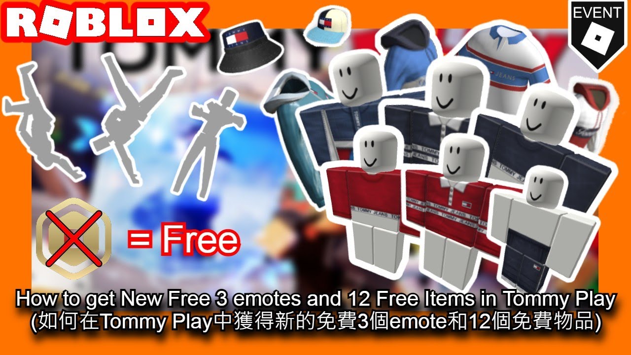 3 FREE EMOTES & 12 FREE ITEMS* How To Get A BUNCH of New Hilfiger Items on  Roblox - Tommy Play 